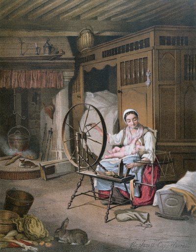 Interior of a Breton home by Henriette Jacott Cappellaere